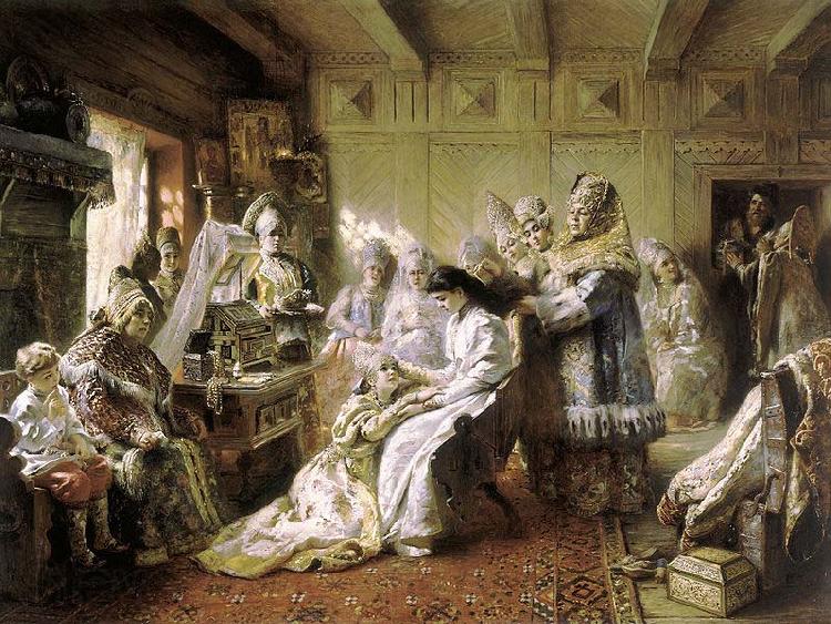 Konstantin Makovsky The Russian Bride Attire